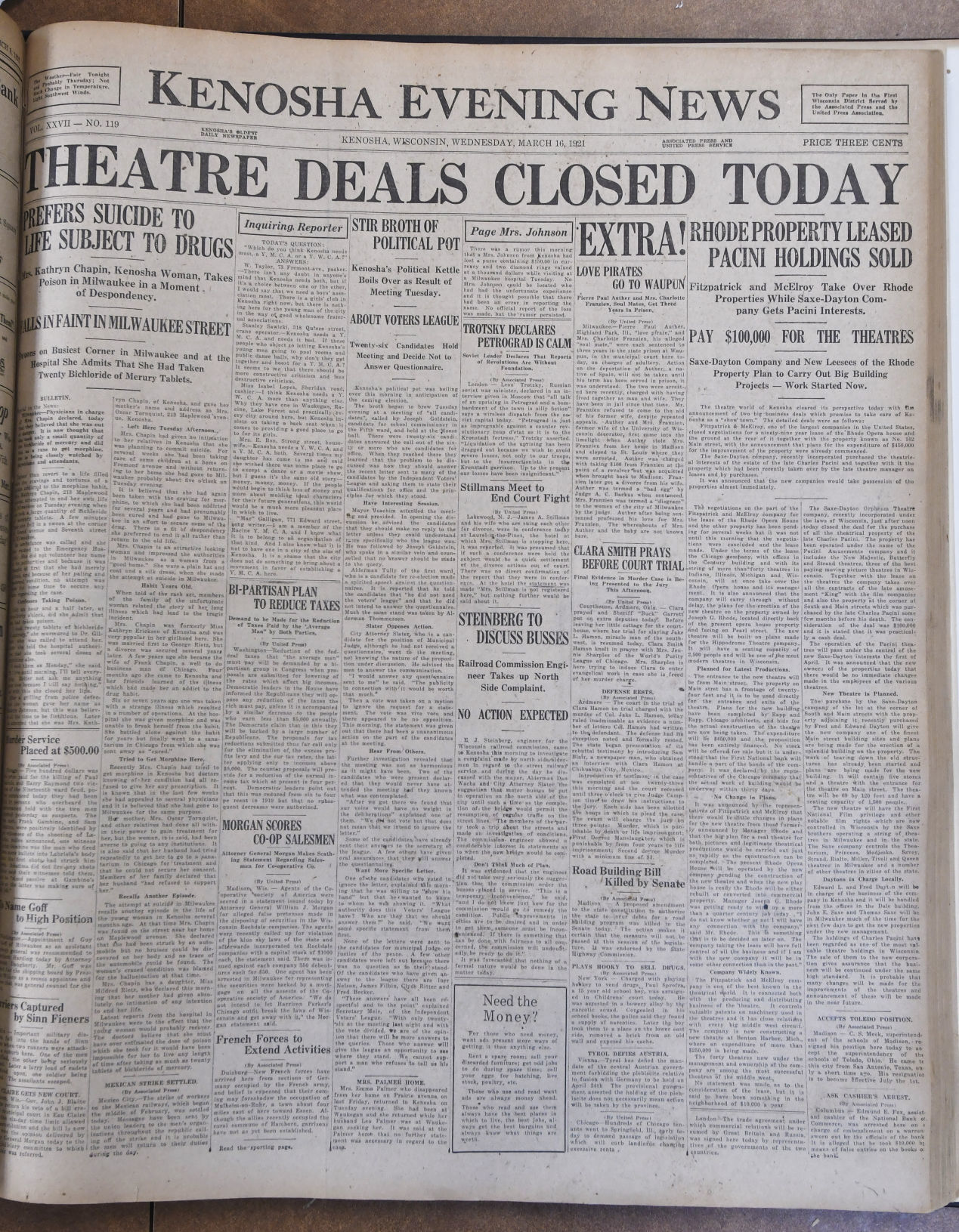 HISTORIC FRONT PAGE